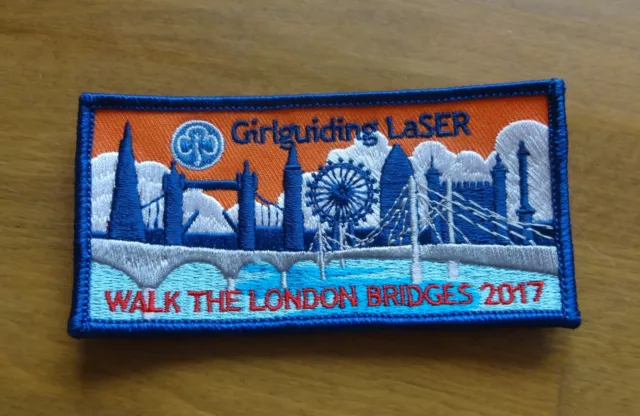 Girlguiding Uk: Mint 2017 Laser Walk The London Bridges Badge/Patch As Photo