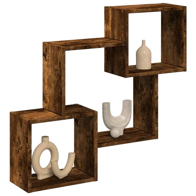 Mobile A Parete VidaXL 78x18x71 Cm - Rovere Fumo, Legno Multistrato, Salvaspazio, Per Soggiorno O Cucina - Foto 2