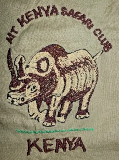 Vintage Mount Kenya Safari Club Button Shirt Sz Small Rhino Africa