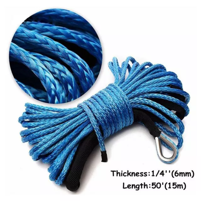 6MM x 15M Dyneema SK75 Winch Rope Synthetic 4WD AVT Boat /Car Tow Recovery Cable