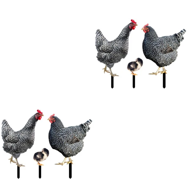 6 pcs Decorative Patio Backyard Outdoor Chicken Stake Decor Garden Layout Stake