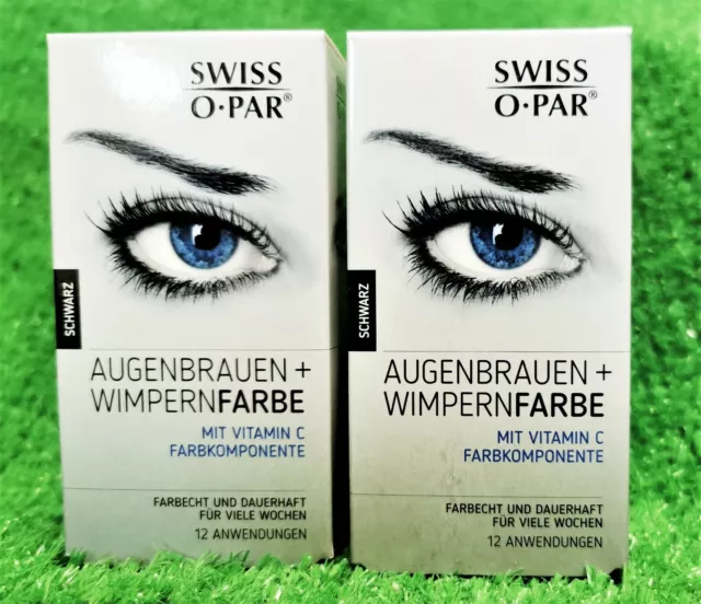 2x  Swiss o Par SET AUGENBRAUENFARBE + WIMPERNFARBE  SCHWARZ  gratis Versand!!