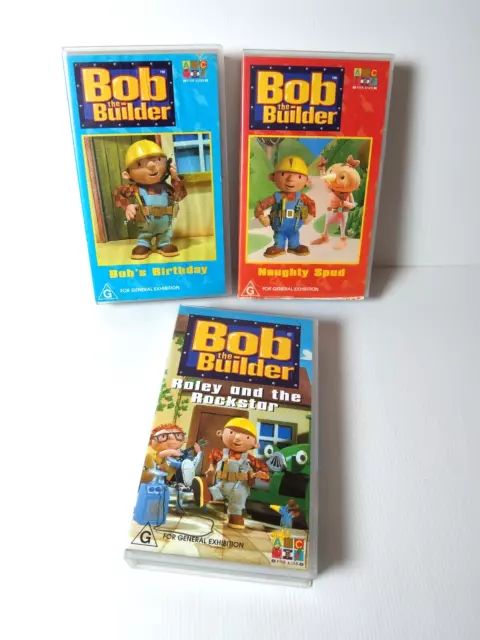 BOB THE BUILDER Lot of 3 VHS Tapes Bob's Bday Roly & the Rockstar ...