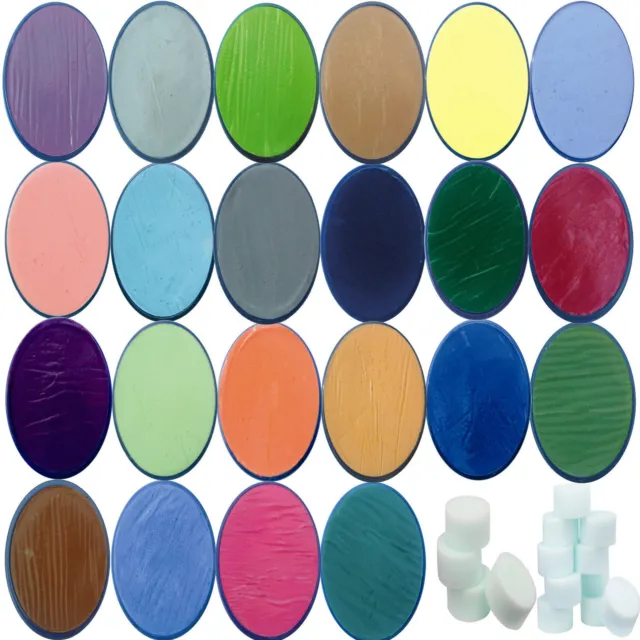 Snazaroo Classic Colours Face Paints 18ml Sponges 25 Colours Free P+P