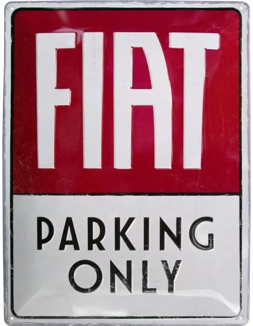 Nostalgic-Art - Garagen Blechschild Metallschild 30x40 cm - Fiat Parking Only