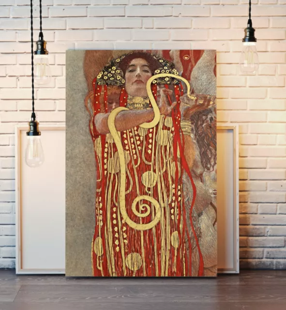 CANVAS WALL ART PRINT ARTWORK PICTURE FRAMED POSTER Gustav Klimt Hygieia Goddess