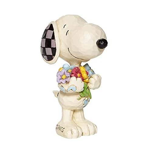 Peanuts by Jim Shore Snoopy Holding Spring Flowers Miniature Figurine, 3 Inch...