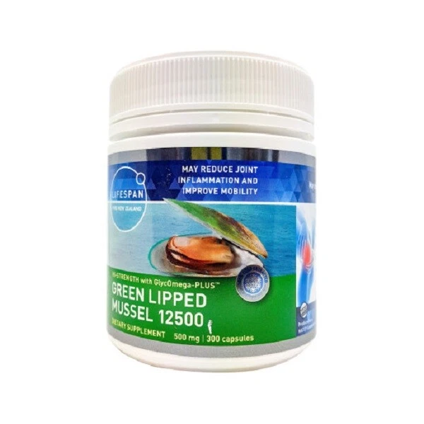 LIFESPAN NEW ZEALAND GREEN Lipped Mussel Joint health care 12500mg 60ea