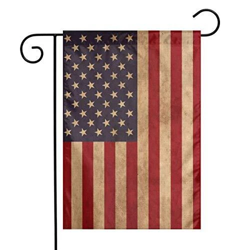 Vintage American Flag Rustic Primitive Distressed Tea Stained Country July of