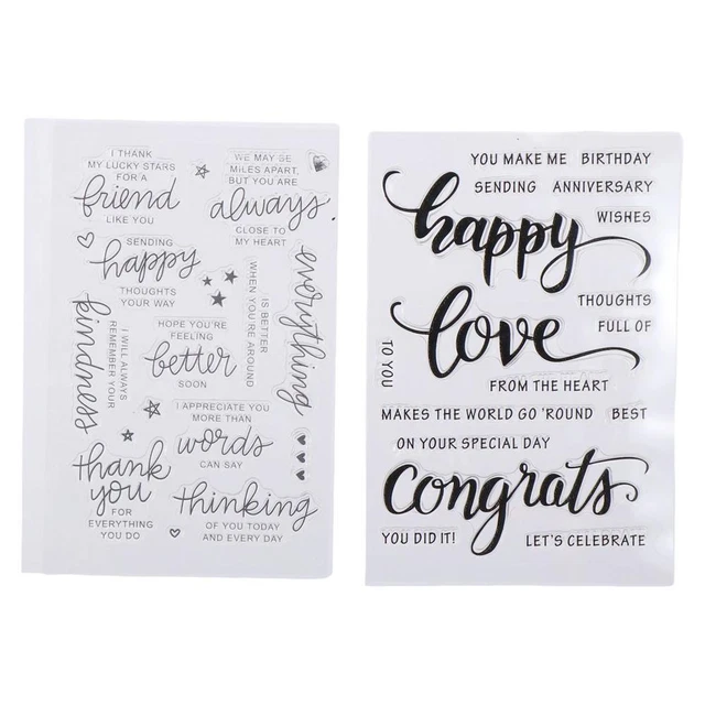 4 Sheets Silicone Clear Stamps  Sentiment Stamp Card Making  Christmas