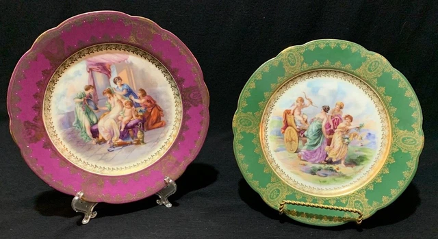 2 - Imperial Crown China Made in Austria 8 1/2" Cabinet Plates Beautiful