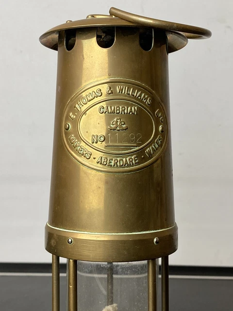 E. Thomas & Williams Aberdare Cambrian Welsh Brass Miners Lamp 11292 2