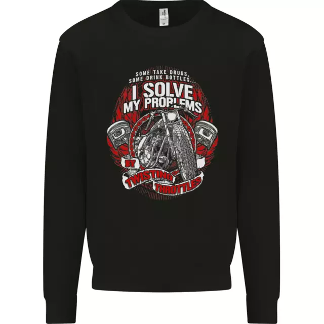 Twisting Throttles Biker Motorcycle Kids Sweatshirt Jumper