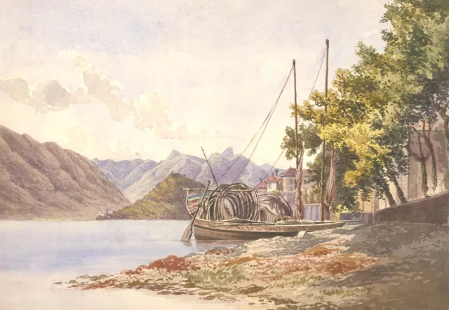 Aquarell Aus Dem Späten 19. Jahrhundert - In Cadenabbia, Comer See