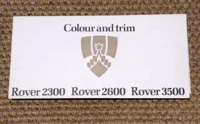 Autoprospekt Rover 2300 Rover 2600 Rover 3500 Colour and  trim