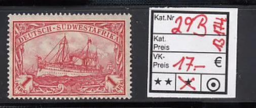 Kolonien Dt. Südwestafrika 1906, Mich.-Nr.: 29 B *