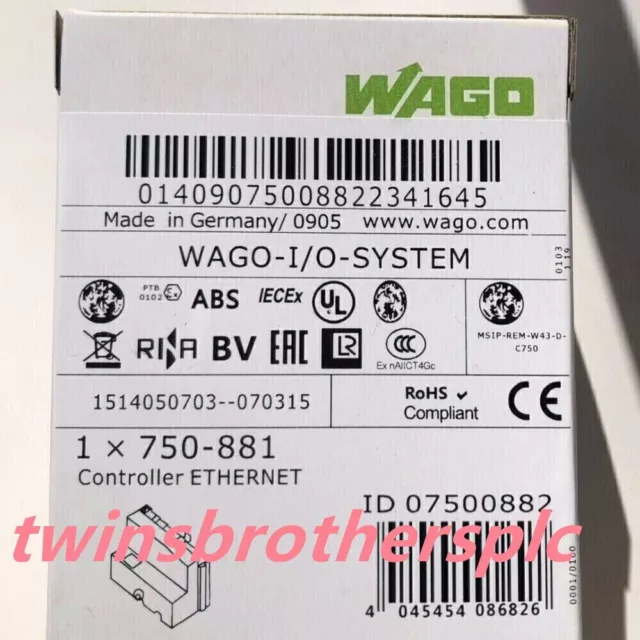 New WAGO 750-881 Ethernet Controller PLC Module In Box 750881