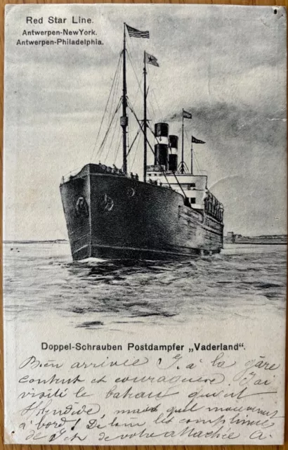 CPA de 1903: Red Star Line, Antwerpen - New York. POSTDAMPFER "VADERLAND"