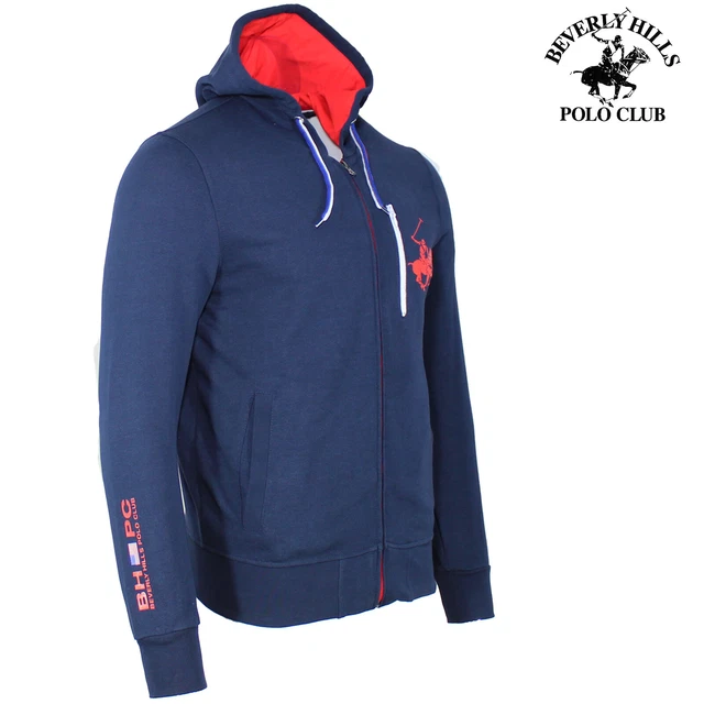 Felpa leggera uomo cappuccio zip intera POLO CLUB BEVERLY HILLS S M L XL XXL 3XL 2