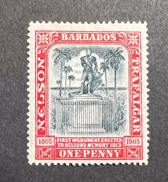 KEVII Barbados SG 147 (1906) 1d Black & Red, MM