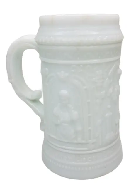 Westmoreland Greentown Serenade Antique White German Custard Glass Stein Mug