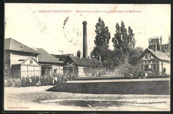 CPA Sailly-Flieucourt, Return of the Workers at the Large Locksmith Factory