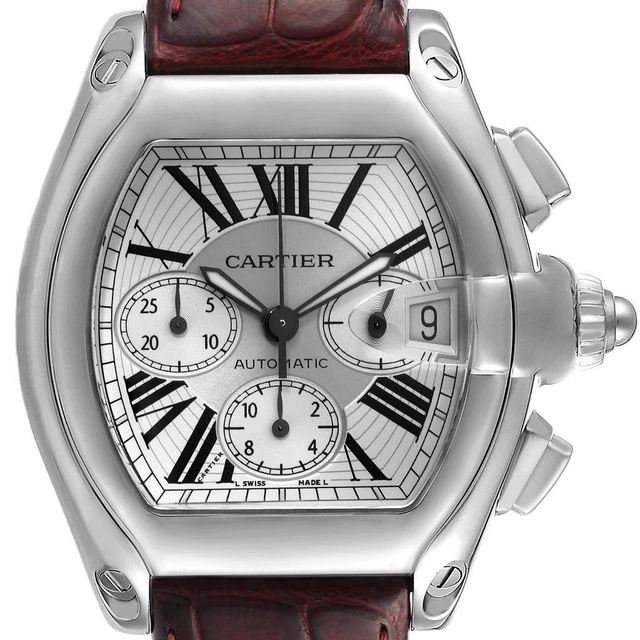 Cartier Roadster XL Chronograph Silver Dial Steel Mens Watch W62019X6 Cartier Roadster XL Chronograph Silver Dial Steel Mens Watch W62019X6