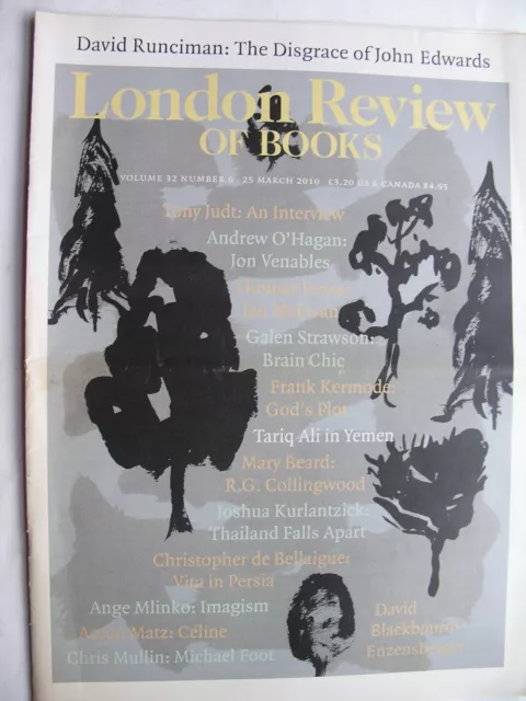 LONDON REVIEW OF BOOKS March 2010 John Edwards Barack Obama Jon Venables Bulger