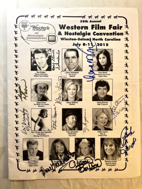 Western Film Fair Multi Autograph Ron Harper, Lana Wood, Steve Silverheels &More