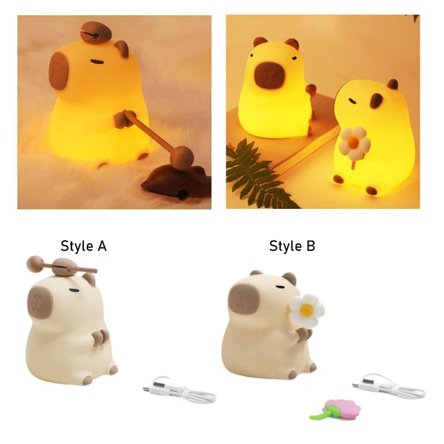 CAPYBARA NIGHT LIGHT Rechargeable Bedside Lamp for Dormitory Bar ...