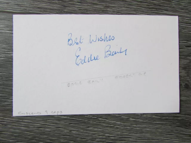 Eddie Baily Nottingham Forest England & Tottenham Hand Signed Football Card