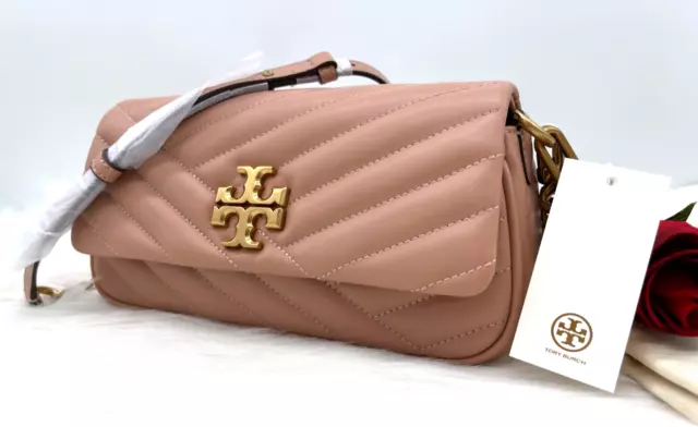 AUTH NWT Tory Burch Kira Chevron Leather Crescent Top Handle Shoulder Bag