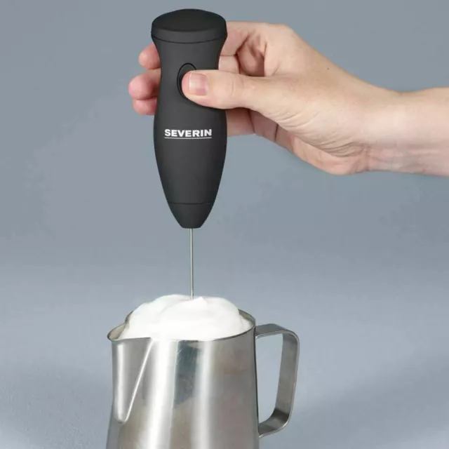 Severin SM 3590 Handheld Fast Milk Frother Battery Powered Soft Touch - Black 2