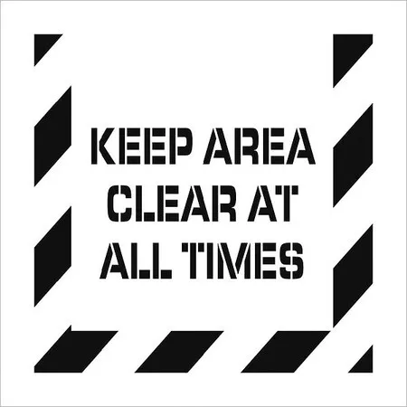 NMC PMS232 Keep Area Clear At All Times Plant Marking Stencil