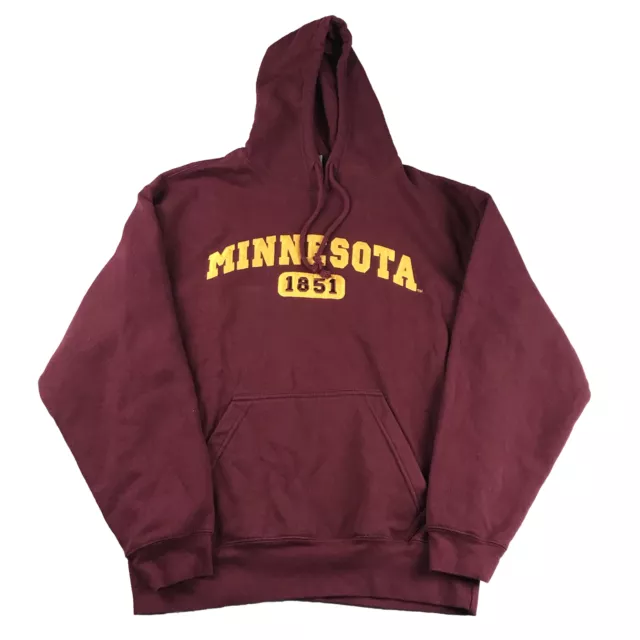 Minnesota Hoodie Mens Medium Maroon Hooded Sweatshirt Pullover