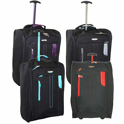 55cm Lightweight Cabin Trolley Wheeled Hand Luggage Holdall Travel Suitcase Bag