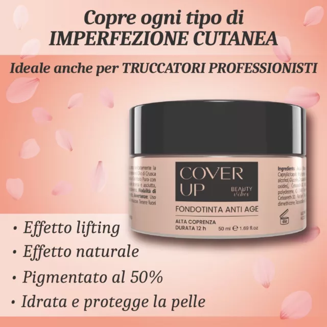 CoverUp MakeUp Fondotinta Effetto AntiAge Water Resistant Acido Ialuronico 50ml 2