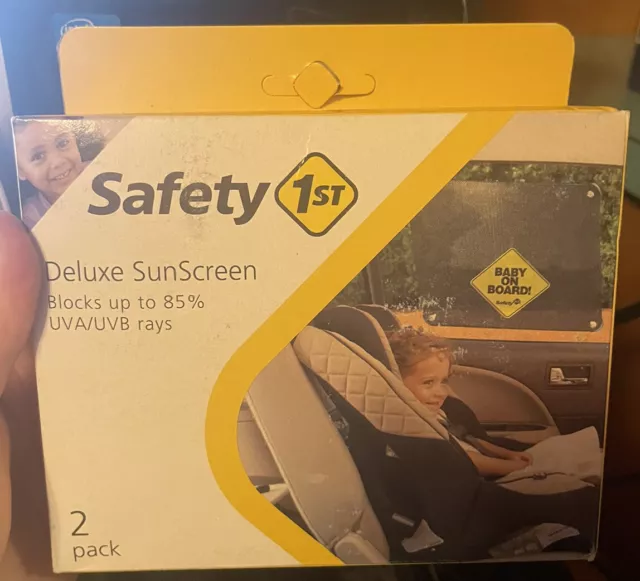 safety 1st  2 pack baby on board Deluxe Window sun screens 2 pack new in box