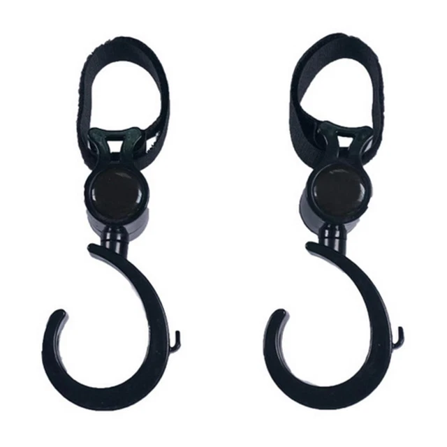 1 Pair Baby Stroller Accessories Hook Multifunction Black Plastic Non-Toxic Safe
