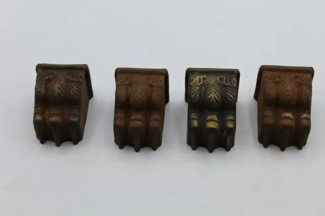 (4) VTG Plated Duncan Phyfe Furniture Leg End Toe Cap Lion Foot Claw