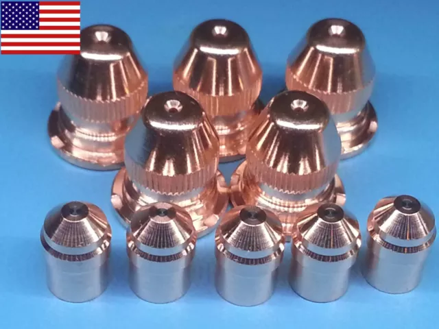 10pc x 21595 Electrode + 21596 Nozzle 50A - ESAB® PT-25 Plasma Torch *US SHIP*
