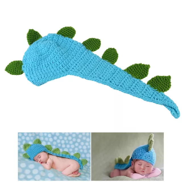 Handmade Crochet Hat Newborn Photography Prop Props Blue Baby Yarn