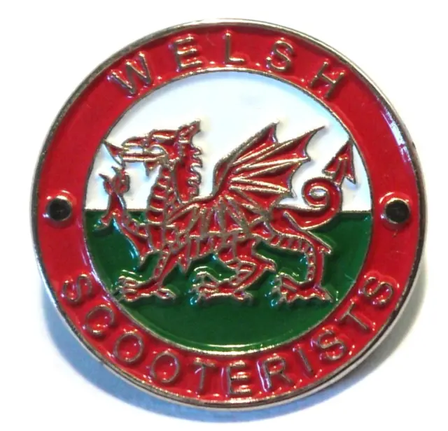 Welsh Scooterist Set Scooter Wales Dragon Flag Metal Enamel MOD Badges New 2