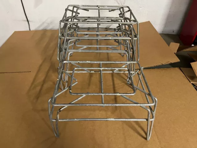 Set of 4 Commercial Aisle Display Small Metal Dunnage Wire Racks Stands Risers
