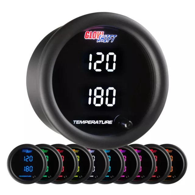 GlowShift 10 Color Digital Dual Water, Oil, Transmission Temp Gauge