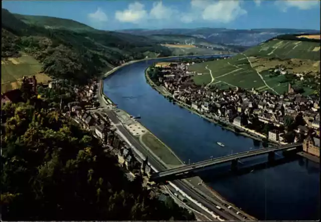 Brücken Motiv-AK Bridge Brücke Mosel bei Traben-Trarbach mit Gräfinburg color AK