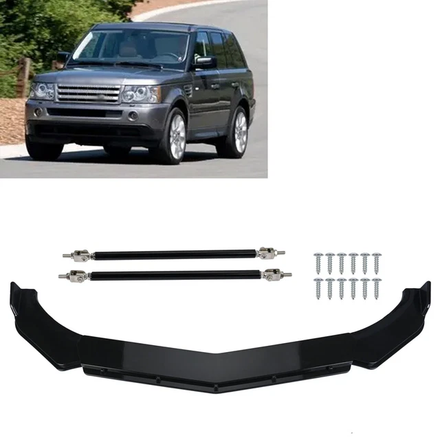 For Range Rover Sport Carbon Fiber Front Bumper Lip Splitter Spoiler +Strut Rods
