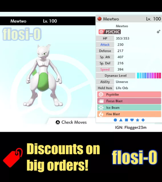 MEWTWO Ultra Shiny Non-shiny 6IV PACK // Pokemon (Instant Download