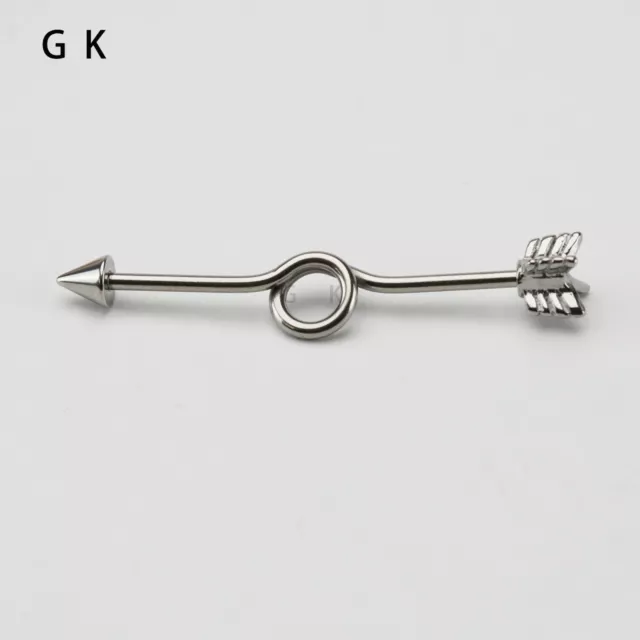 Stainless Steel Arrow Industrial Barbell Helix-Conch Cartilage Piercing 14G