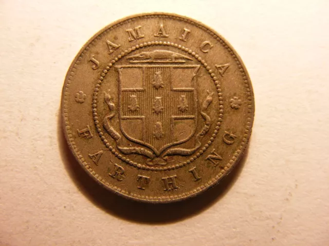Jamaica 1928 Farthing, KM#24, Fine+, King George the 5th Issue